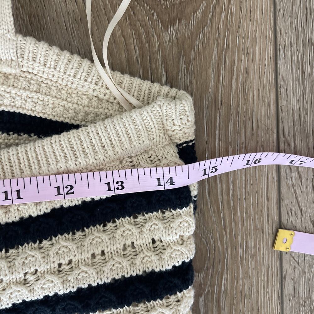 House of Harlow 1960 Tan Black Stripe Crochet Halter Midi Dress Size Small Boho - Picture 8 of 13